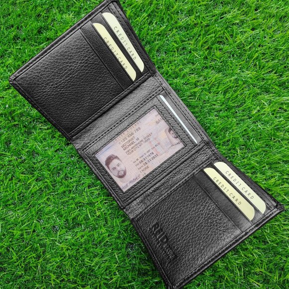 Leather Wallet for MEN with RFID Blocking - Picture 1 of 7